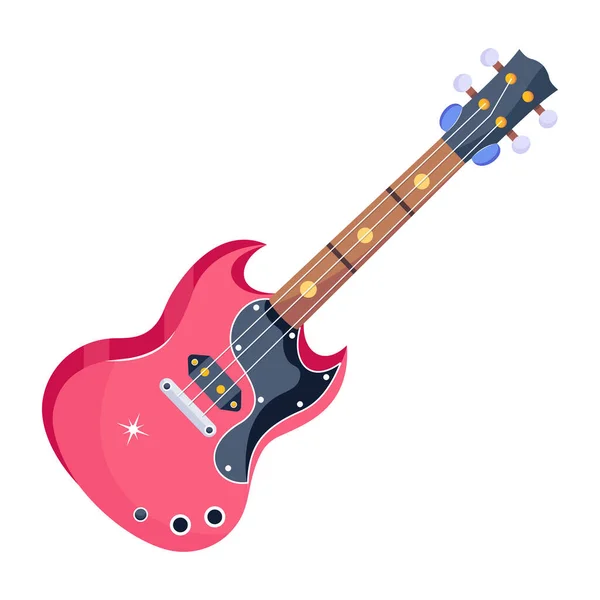 Vecteur Plat Moderne Guitare Électrique — Image vectorielle