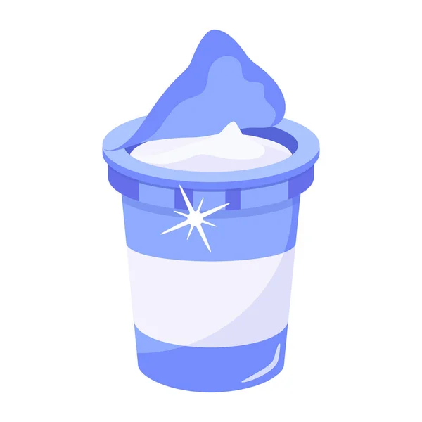 Modern Flat Icon Depicting Yogurt Cup — Stock Vector