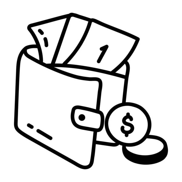 Pengar Plånbok Modern Ikon Vektor Illustration — Stock vektor