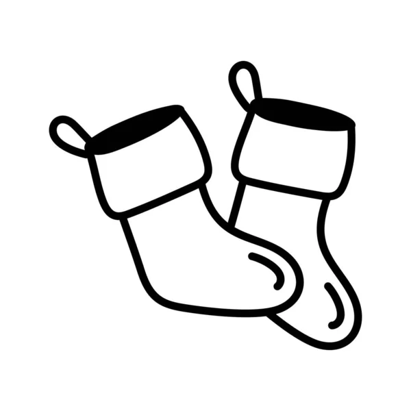 Christmas Socks Ikon Modern Ilustrasi Vektor - Stok Vektor