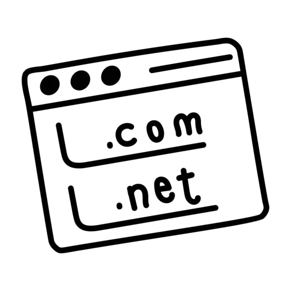 Sketchy Stijl Icoon Van Website Domein — Stockvector