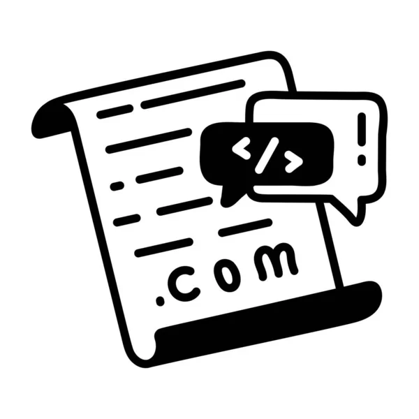 Doodle Stijl Icoon Van Website Script — Stockvector