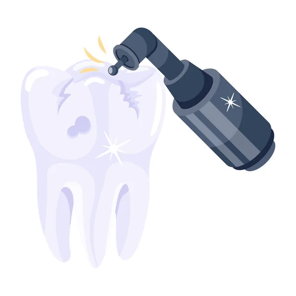 Ícone Moderno Dental Bur Ilustração Vetorial — Vetor de Stock