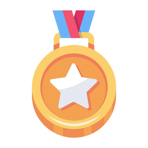Catchy Flat Icon Star Medal — Stock Vector