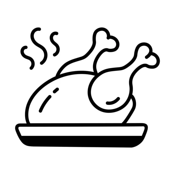 Roasted Chicken Modern Icon Vector Illustration — Stock Vector