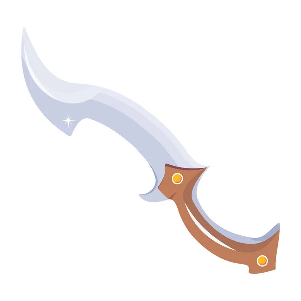 Curved Sword Modern Icon Vector Illustration — 스톡 벡터