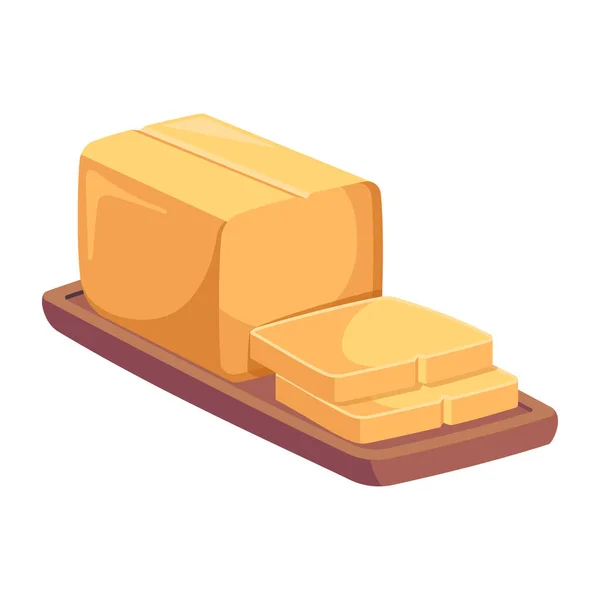 チーズキューブ現代のアイコン ベクトルイラスト — ストックベクタ