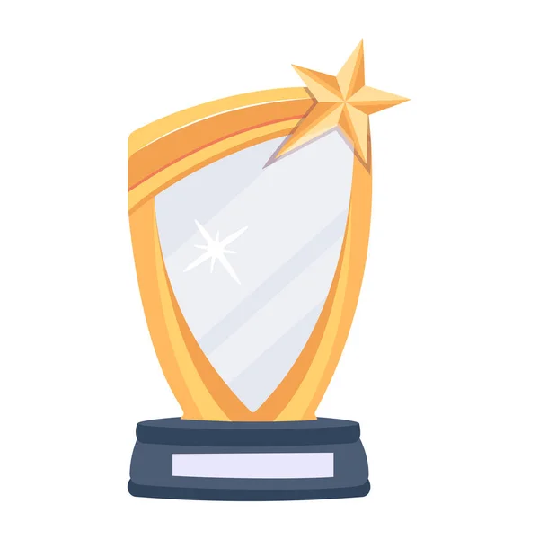 Editable Flat Icon Crystal Award — Stock Vector