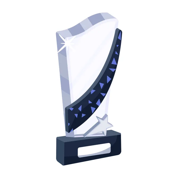 Check Flat Icon Glass Trophy — Vector de stock