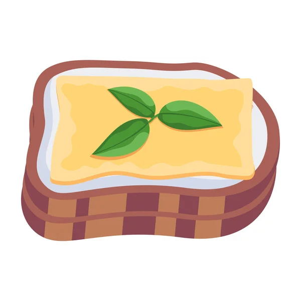 Cheese Toast Modern Icon Vector Illustration — Stock Vector