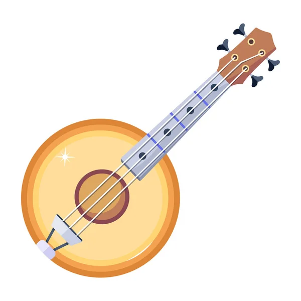 Banjo Κιθάρα Σύγχρονη Εικόνα Διανυσματική Απεικόνιση — Διανυσματικό Αρχείο
