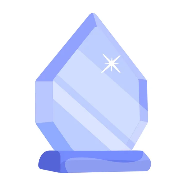 Modern Flat Icon Crystal Trophy — Stock Vector