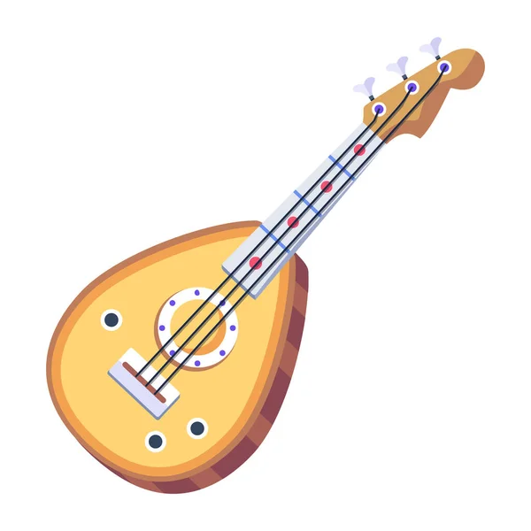 Design Plat Pratique Basse Banjo — Image vectorielle