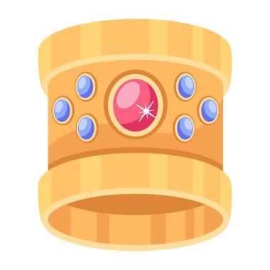 Altın Bangle modern simgesi, vektör illüstrasyonu
