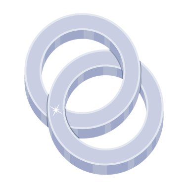 Interlock Rings modern icon, vector illustration