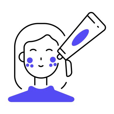 Face Sunblock modern simgesi, vektör illüstrasyonu