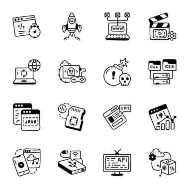 Web Startup Hand Drawn Icons Collection