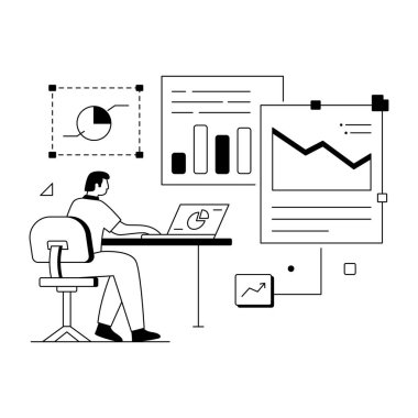 Online Analytics vector illustration design