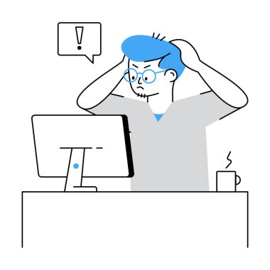 vector illustration of Work Anxiety