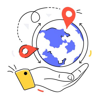 Geolocation icon, vector illustration