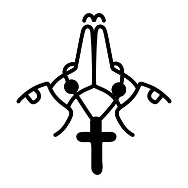 Rosary Praying icon simple illustration