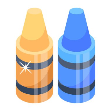 vector illustration of Wax Crayons icon