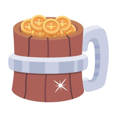 vector illustration of Coins Mug