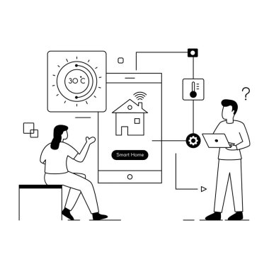 Smart Home icon, vector illustration