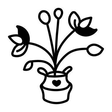 Flower Vase icon. outline illustration of plant vector icons for web