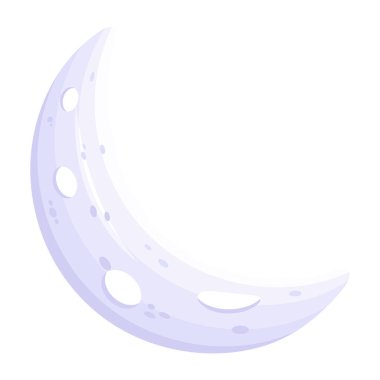 moon icon. cartoon of crescent galaxy vector illustration for web design
