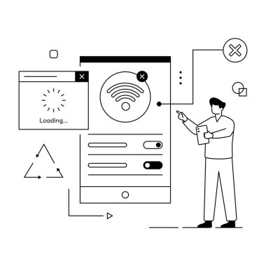 kablosuz teknoloji vektör çizim