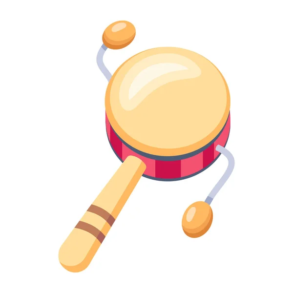 Rattle Drum Icono Ilustración Vectorial — Vector de stock