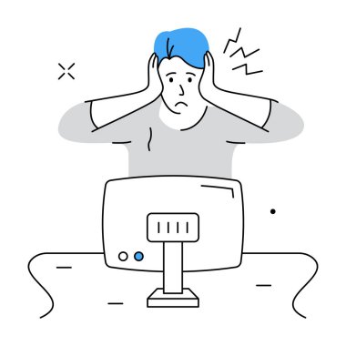 Worried Woman modern icon, vector illustration