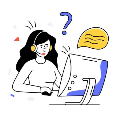 Customer Representative icon, vector illustration