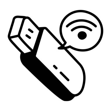 Wifi Dongle icon. outline vector illustration