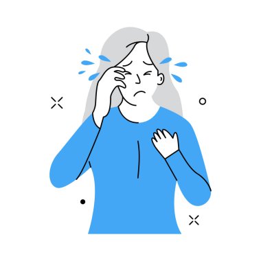 Crying Girl, vector illustration