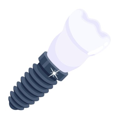 vector illustration of Dental Implant icon