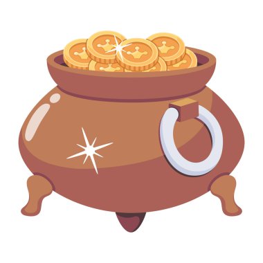 Pot Coins vector illustration design
