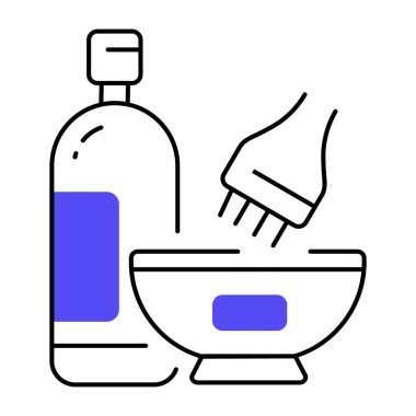 hand drawn doodle line icon of Hair Bleach