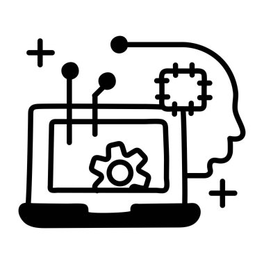 Intelligence programming concept icon in sketchy style