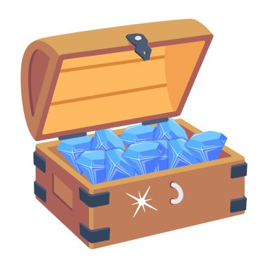 treasure chest modern icon, vector illustration