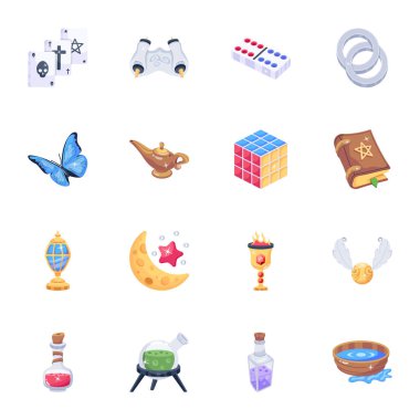 Pack of Spell 2D Icons clipart