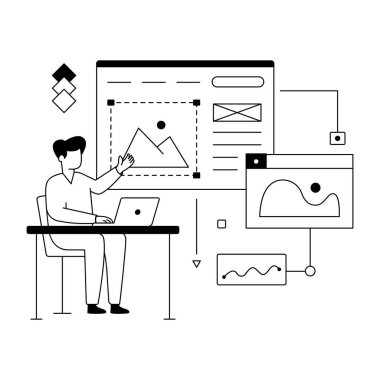 Web Designing vector illustration design