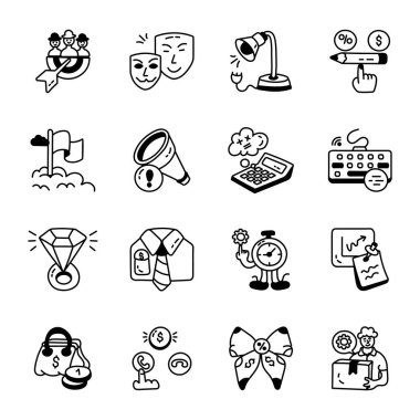 Premium Doodle Pack of Business Achievements Icons