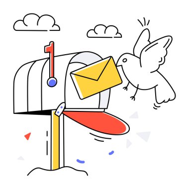 Mail Pigeon vector illustration design