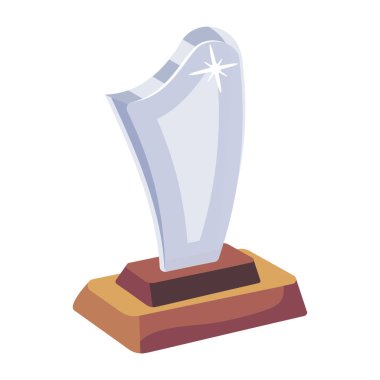 trophy icon. isometric of star vector symbol stock illustration. isolated on white background