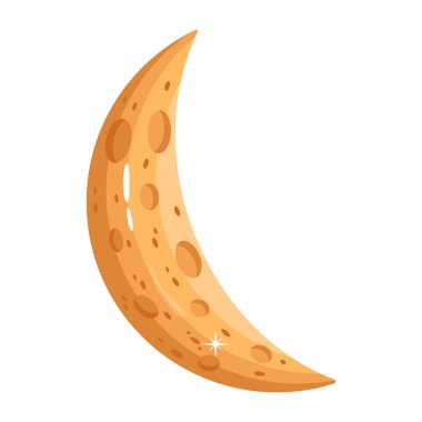 moon icon. flat illustration of crescent vector symbol for web