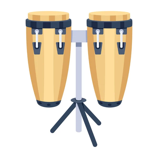 Conga Drum Icon Vector Flat Style Illustration — Stockový vektor