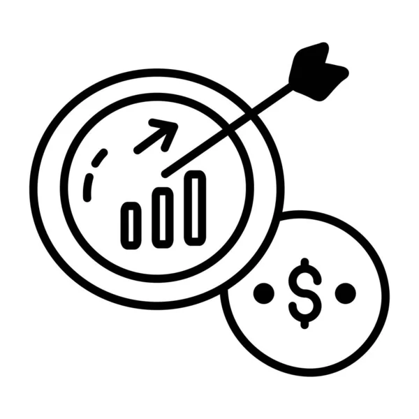 Sales Target Icon Vector Thin Line Sign Isolated Contour Symbol — Διανυσματικό Αρχείο