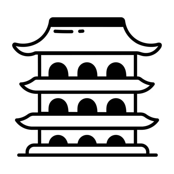 Japanese House Icon Vector Illustration — Stok Vektör